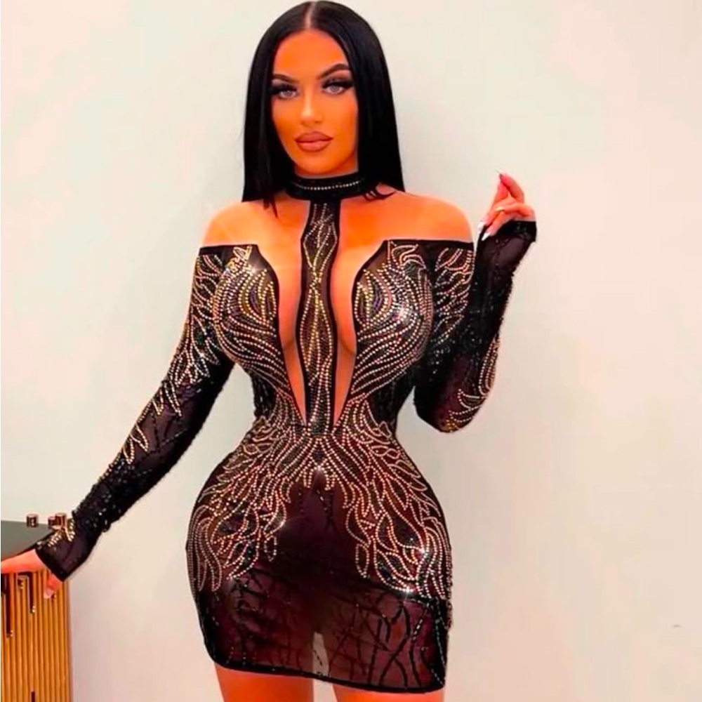 Crystal Dress worn once for a few hours ! Great condition!